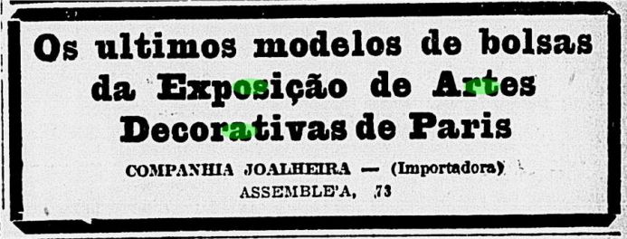 Foto do Anúncio extraído de O Jornal – RJ,17 nov. 1925