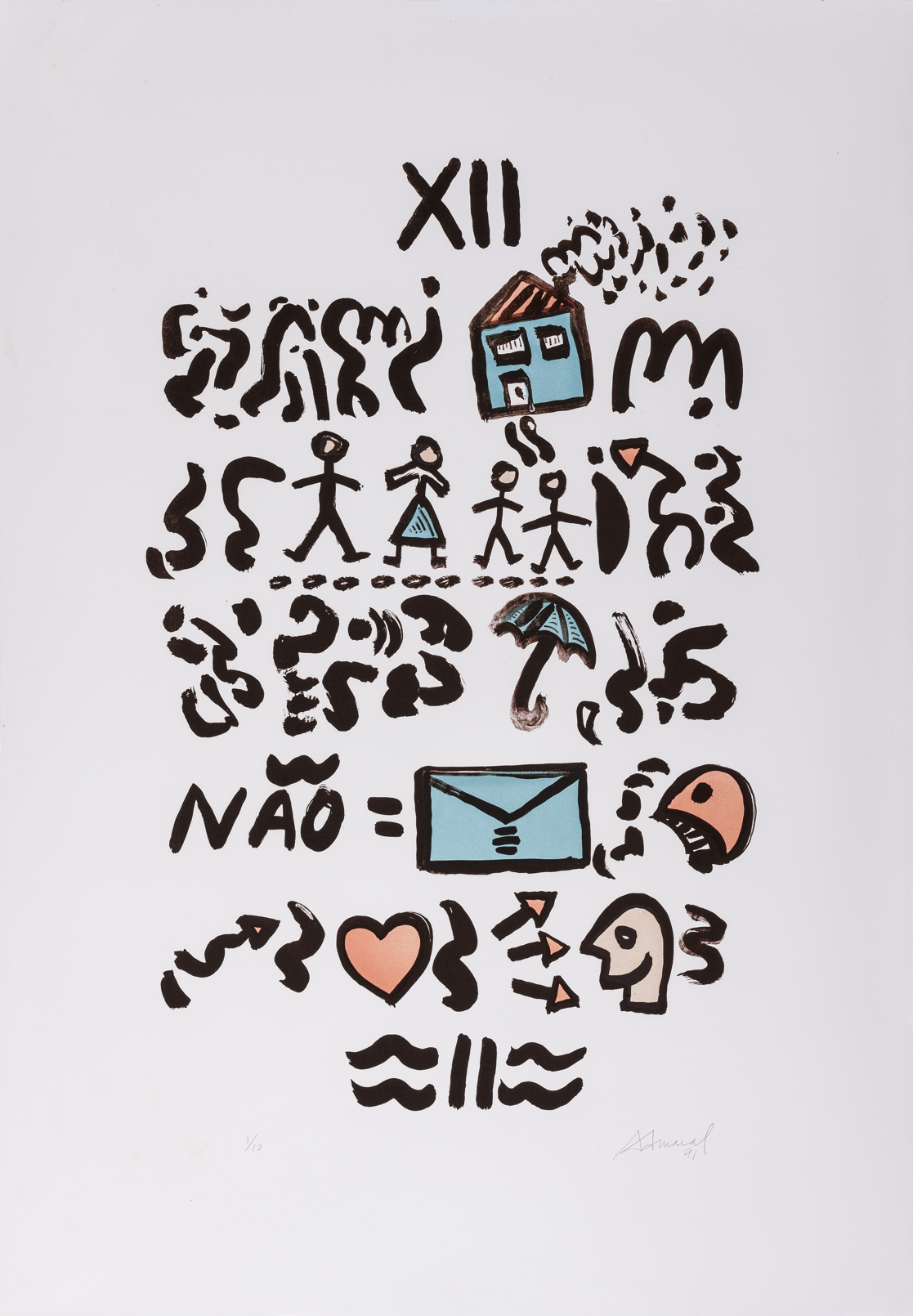 Antonio Henrique Amaral. Artigo XII, 1991. Litografia sobre papel. Acervo dos Palácios.