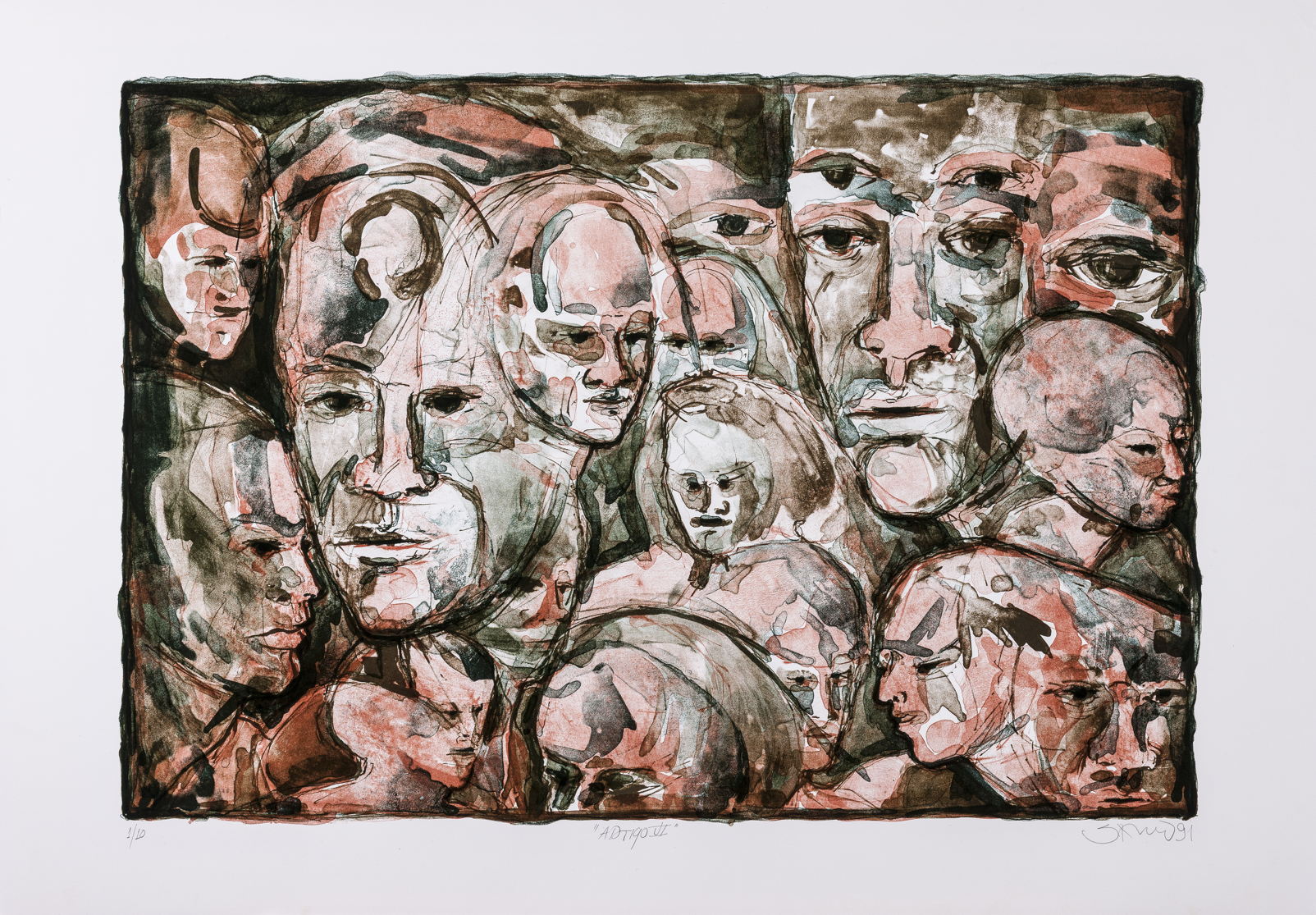 Savério Castellano.Artigo VI, 1991.Série Direitos Humanos. Litografia sobre papel. Acervo dos Palácios. 