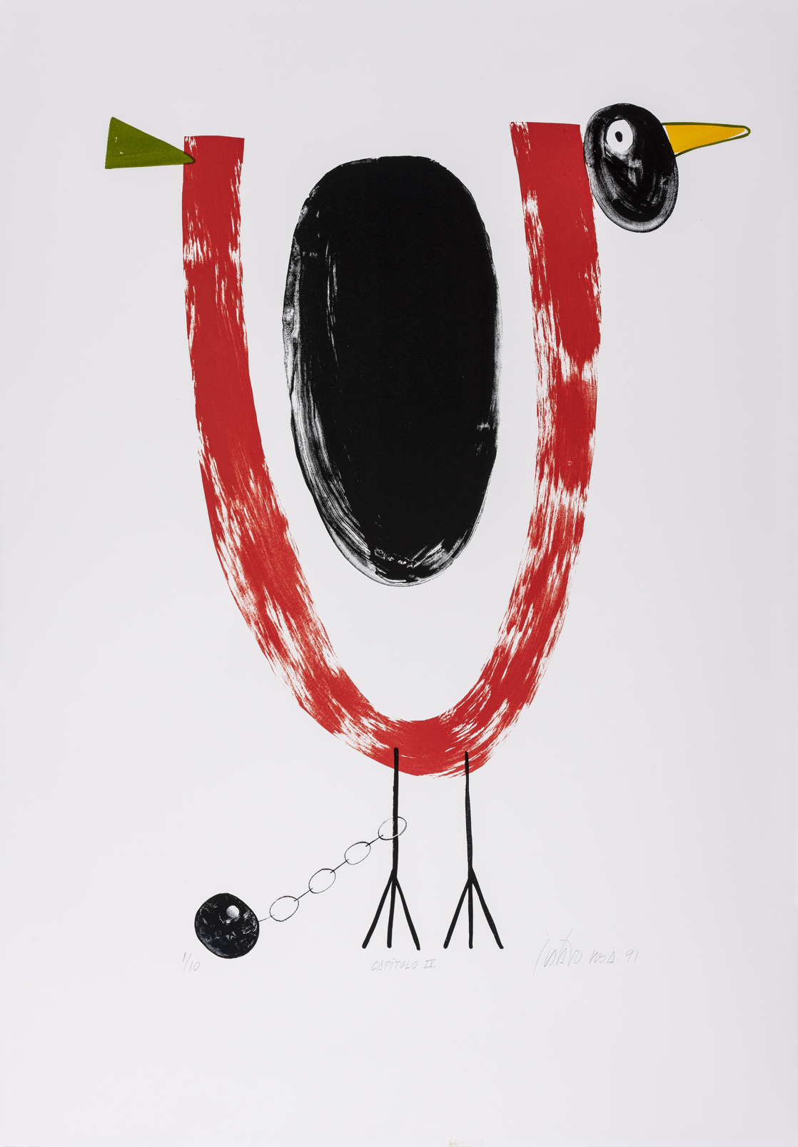 Gustavo Rosa. Artigo IX, 1991. Litografia sobre papel. Acervo dos Palácios. 