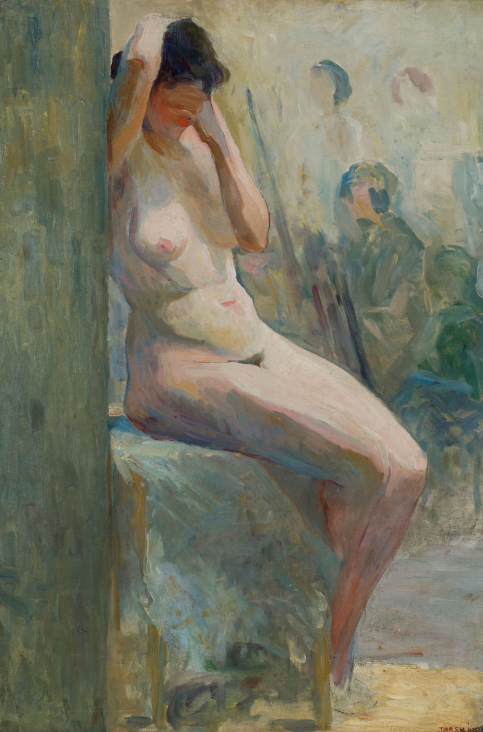 Tarsila do Amaral. Estudo de nu (sentado), 1921. Oil on canvas.