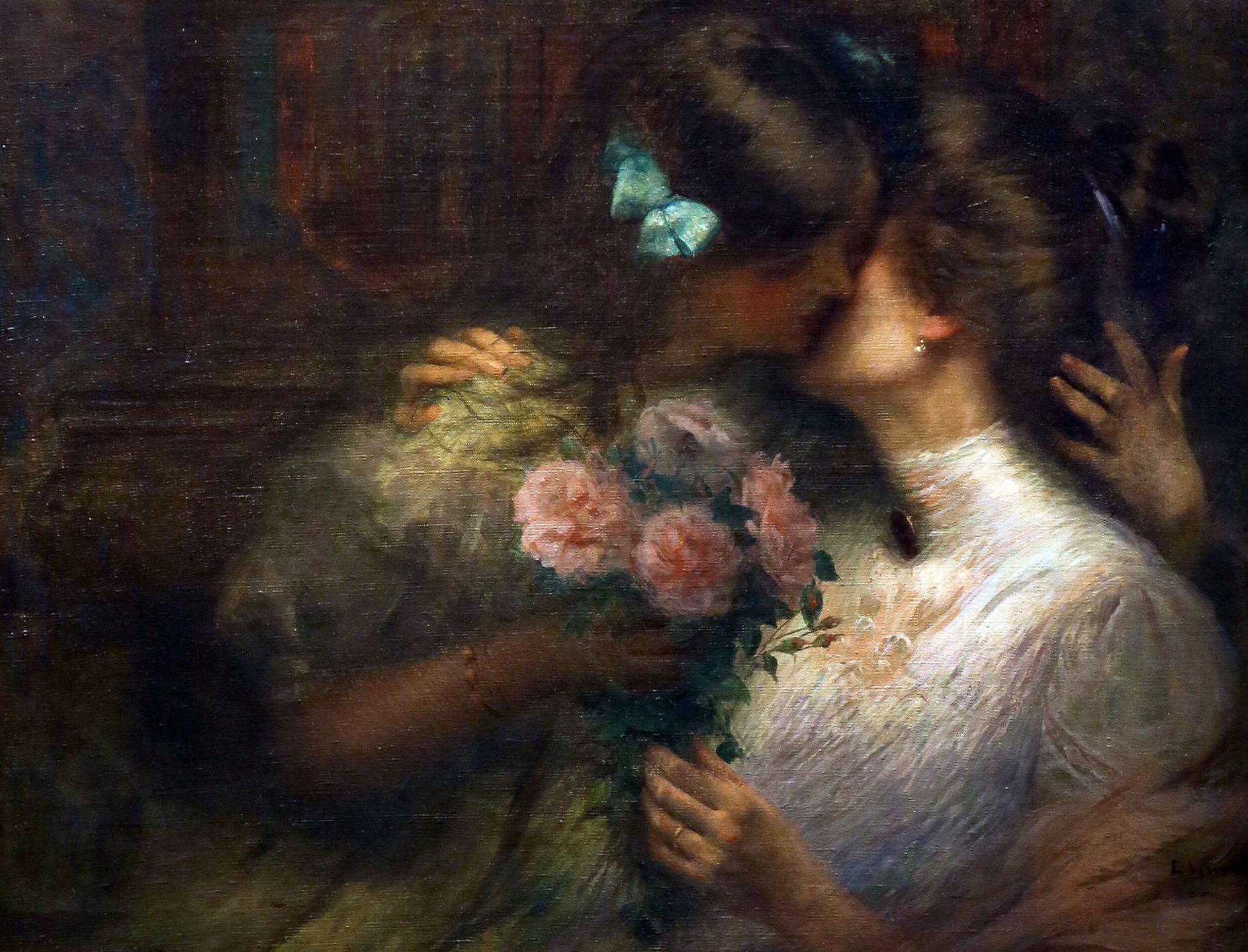 Eliseu Visconti. O beijo, 1909. Oil on canvas.