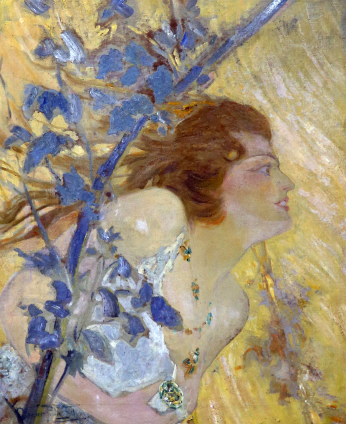 Oscar Pereira da Silva. Perfil de mulher, Déc. 1910-1920. Óleo sobre tela.