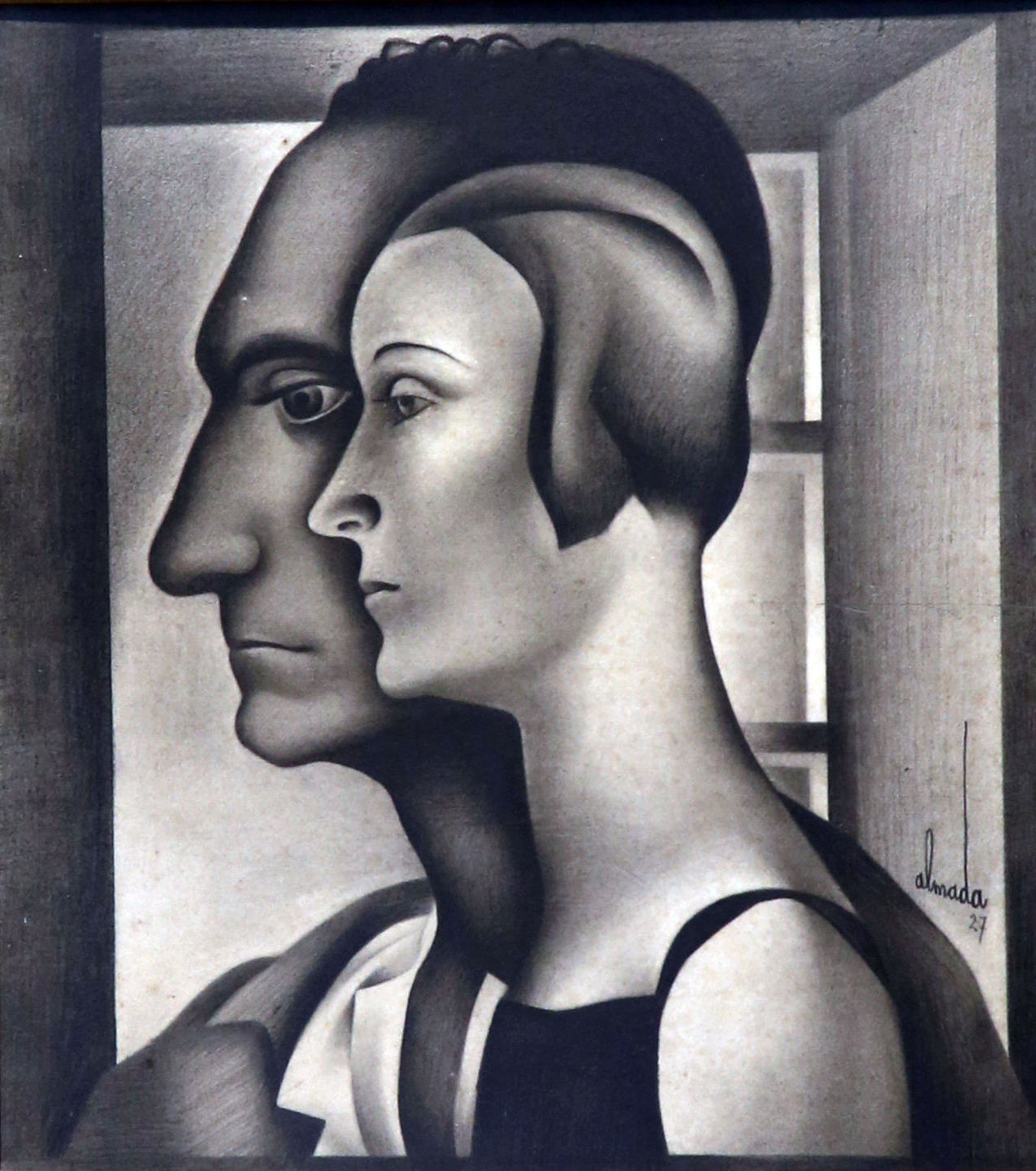 Almada Negreiros. Duas figuras, 1927. Crayon sobre papel.