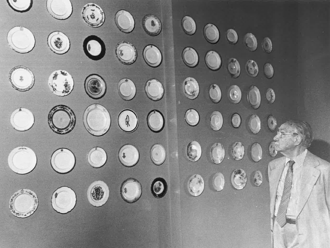 Foto histórica do Salão dos Pratos - Palácio dos Bandeirantes