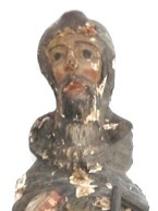 Escultura São Jerônimo antes da restauração – detalhe do rosto