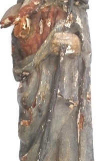 Escultura São Jerônimo antes da restauração – vista lateral