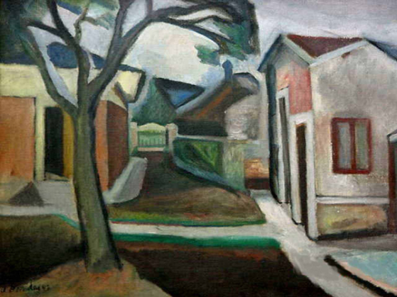 Aldo Bonadei, Paisagem com casas, 1947