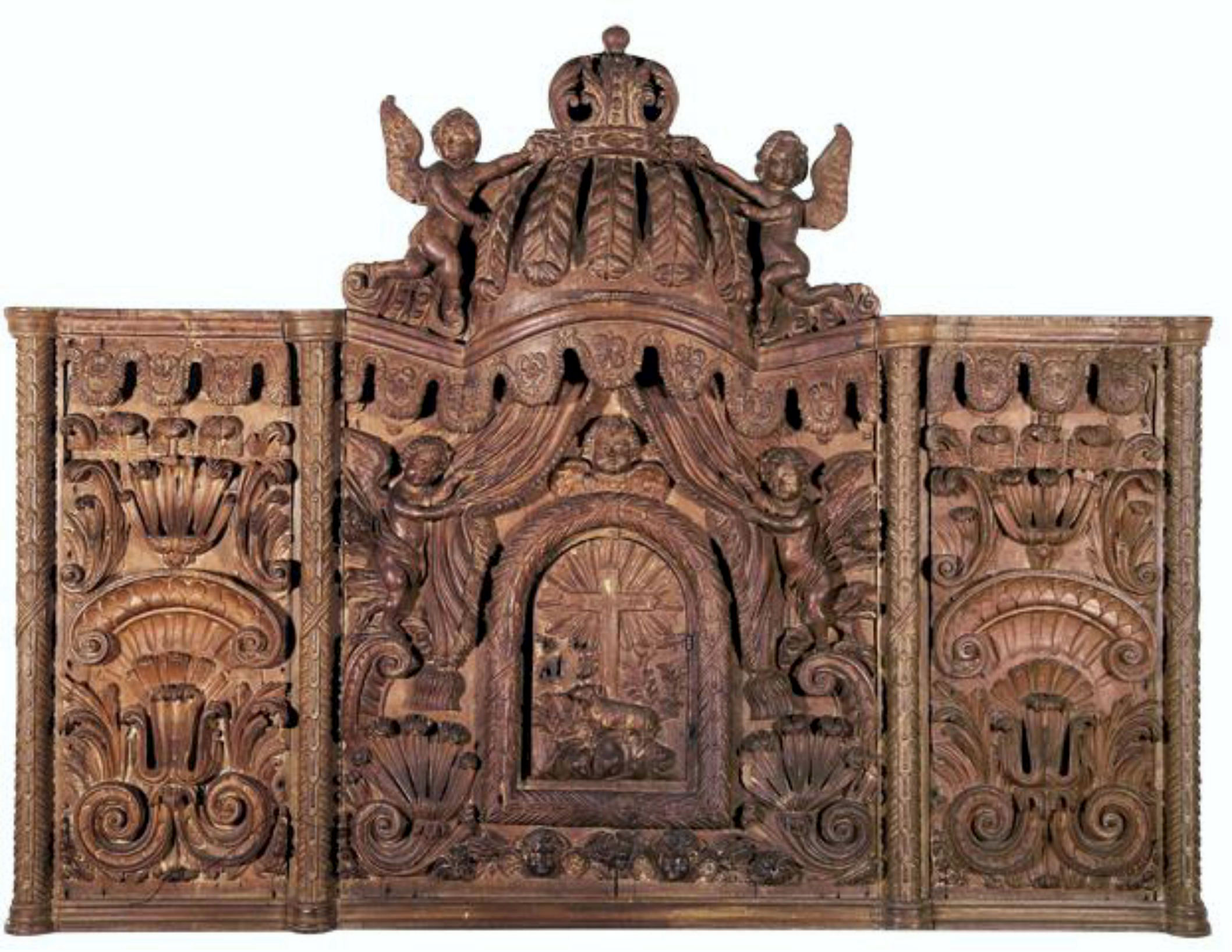 Foto da Obra - Frontal de sacrário, séc. XVIII. Madeira. Acervo dos Palácios