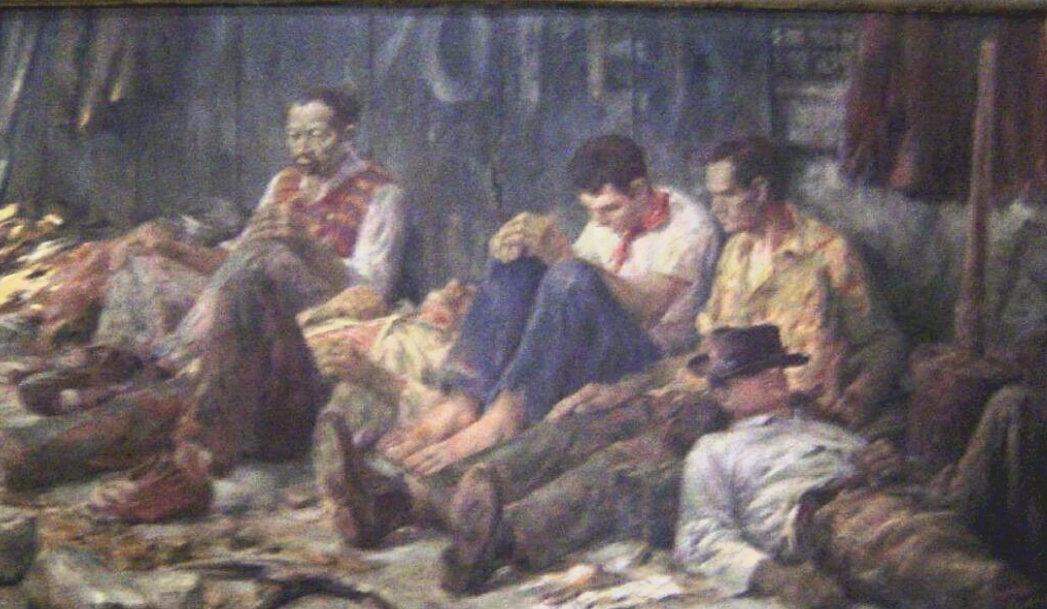 Aliberto Baroni (São Paulo/SP, 1907-1994). O descanso, 1960. <br />Óleo sobre tela.
					115 x 195 x 5 cm