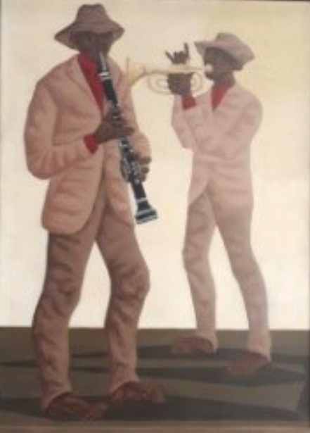 Clóvis Graciano (Araras/SP, 1907 – São Paulo/SP, 1988). Camisas vermelhas, 1971. Óleo sobre tela.
76 x 57 x 4,5 cm