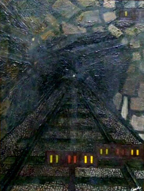 Sirene Rego. Túnel, 1979. Óleo sobre placa de aglomerado de madeira.
					100 x 76 cm